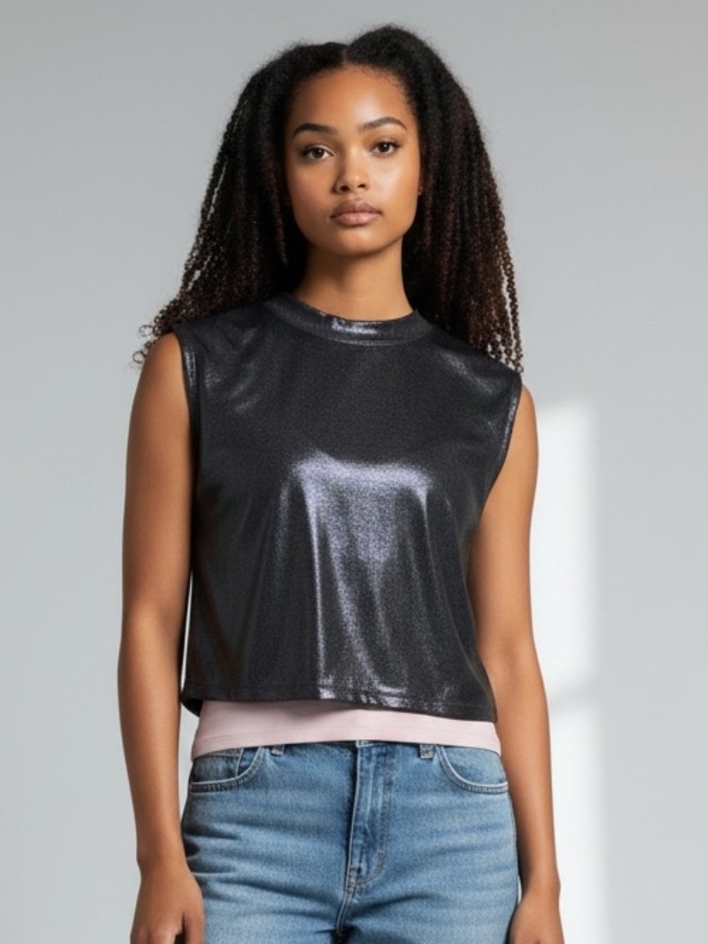 Halara shine liquid, oil slick tank xs